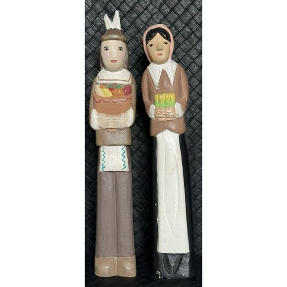 Midwest Importers of Cannon Falls Pilgrims Thanksgiving Figures 10 Inch - Picture 1 of 12
